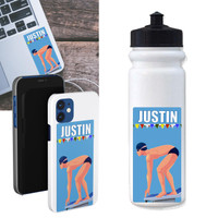 Stinky Lockers Personalized Swimming Stickers for Cell Phone | Mobile 