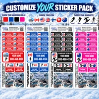 Personalized ski stickers and custom ski labels with your name and phone number. Choose your background color, country flag or mountain icon, and skier, snowboarder or cross-country silhouette.