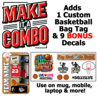 Stinky Lockers Basketball Combo-Includes Personalized Bag Tag & More Stickers 