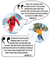 Stinky Lockers Personalize Ski Luggage Tag with Loop OTO, customizable ski luggage tag with loop, perfect for identifying ski gear on the mountain.