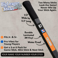 Premium laminated vinyl ringette stickers designed to withstand cold rinks, moisture, scratches, and everyday wear throughout the ringette season.