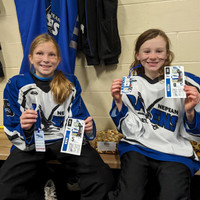 Stinky Lockers 3 Star Player Jersey Combo, black sports bag with hockey gear and a personalized hockey water bottle and team ID tag.
