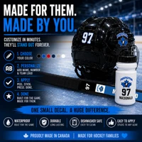 Affordable hockey name stickers help prevent lost gear and costly replacements by keeping player equipment clearly labeled.