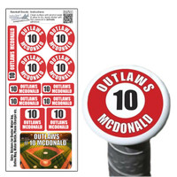 Stinky Lockers Personalized Baseball | Softball Bat Knob Sticker Set 