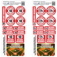 Durable waterproof baseball bat knob sticker customized with player name and number, ideal for keeping bats organized in the dugout.