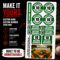 Stinky Lockers Grand Slam ID Pack, personalized gear stickers for baseball equipment, including bat, helmet, and water bottle.