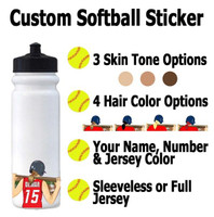 Personalized Softball Laptop Sticker