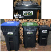 Stinky Lockers Set of 3 Curbside Bin or Mailbox Decal -Includes Bonus Set of 8 All-Purpose Decal Pack