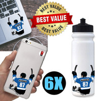 Personalized Sledge Hockey Water Bottle Stickers -6 Pack