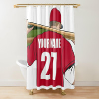 Stinky Lockers Personalized Baseball Shower Curtain