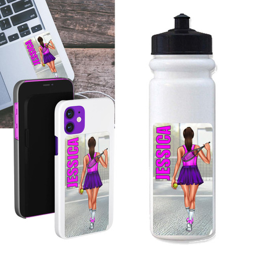 Stinky Lockers Personalized Female Tennis Stickers | Water Bottle | Cell Phone | Laptop