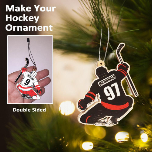 Stinky Lockers Personalized Celly Slide Hockey Ornament for Your Hockey Player