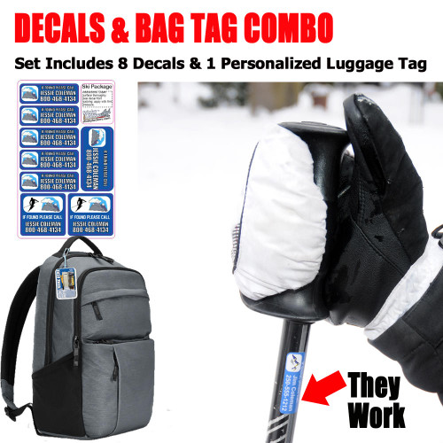 Ski Labels and Bag Tag Combo