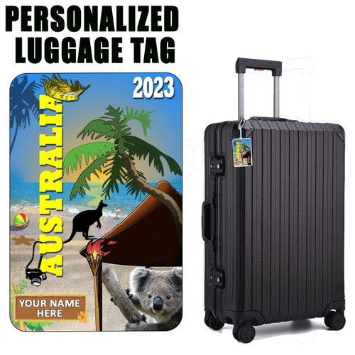 Stinky Lockers Personalized Australia Luggage Tag with Loop 