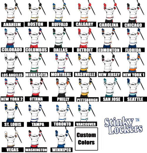 Stinky Lockers Personalized Hockey Water Bottle Stickers -6 Pack