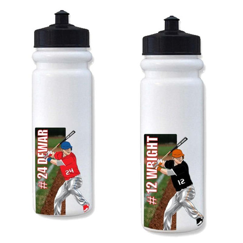 Personalized Baseball Hitter Water Bottle Sticker