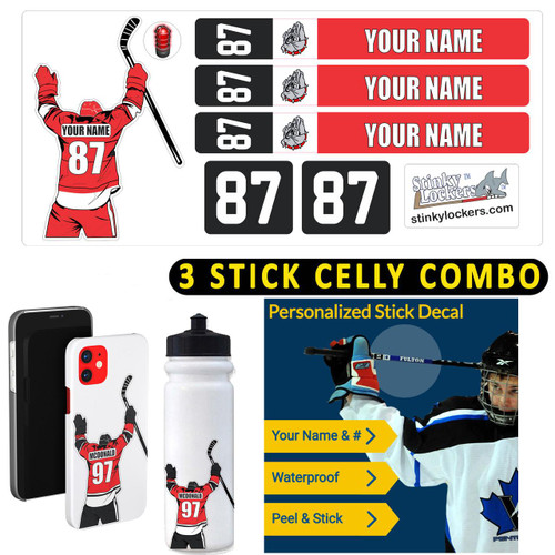 Stinky Lockers 3 Hockey Stick Celly Helmet Combo 