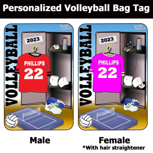 Stinky Lockers Personalized Volleyball Luggage Tag with Loop 