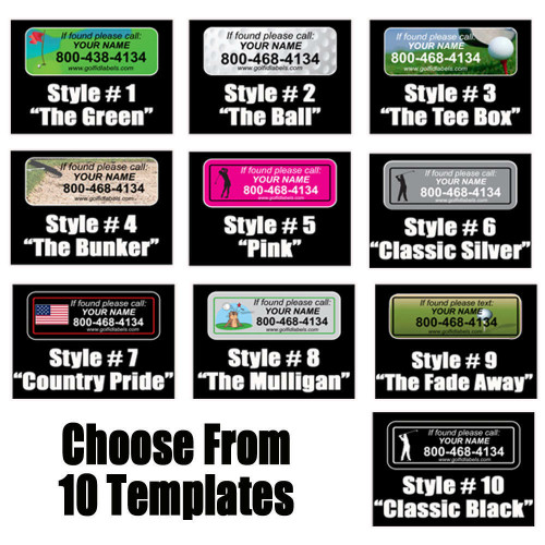 Personalized Golf Club Stickers - Set of 14 Customily