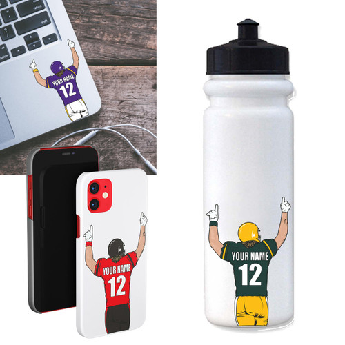 Personalized Football Cell Phone Sticker-Custom Colors