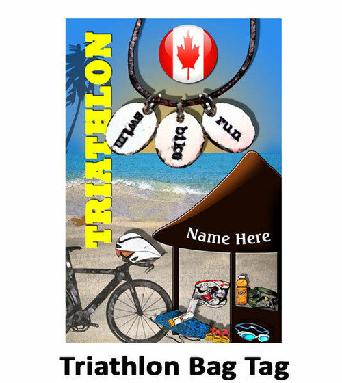 Personalized Triathlon Luggage Tag with Loop