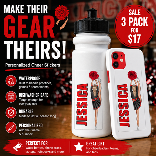 Stinky Lockers Personalized Cheer Stickers | Water Bottle | Cell Phone | Laptop