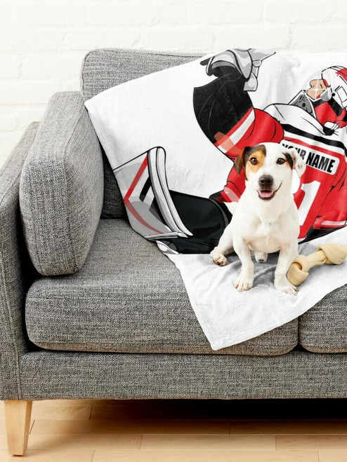 Stinky Lockers Personalized Hockey Pet Blanket