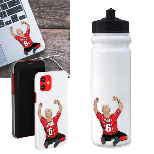 Stinky Lockers Personalized Soccer Cell Phone Sticker 