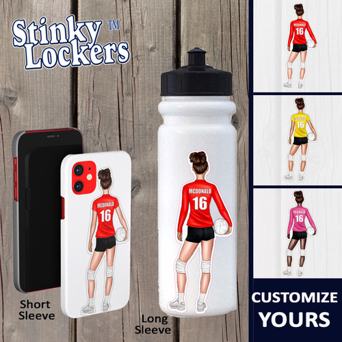 Stinky Lockers Personalized Female Volleyball Sticker  