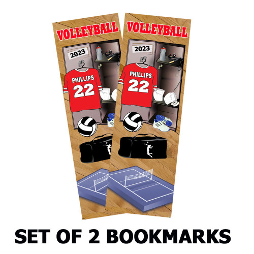 Stinky Lockers Personalized Volleyball Bookmark - Set of 2