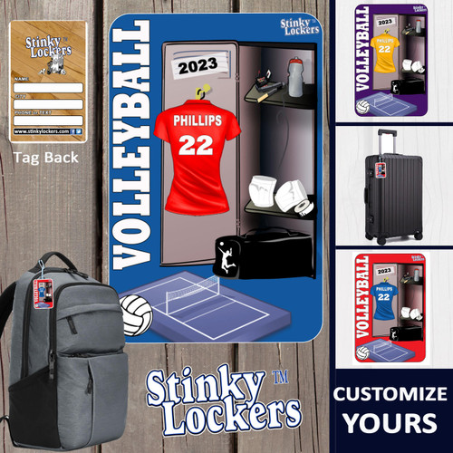 Stinky Lockers Personalized Female Volleyball Luggage Tag with Loop