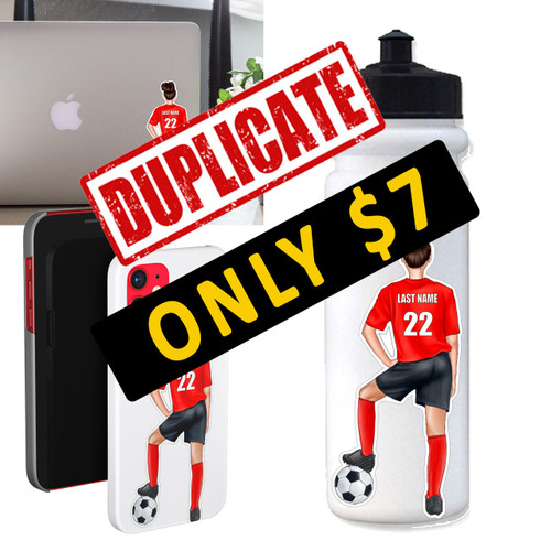 Stinky Lockers Duplicate 3 Pack Personalized Female Soccer Sticker  