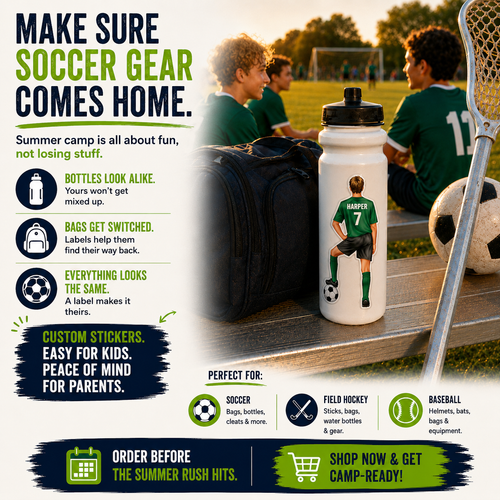 Stinky Lockers Personalized Male Soccer Sticker