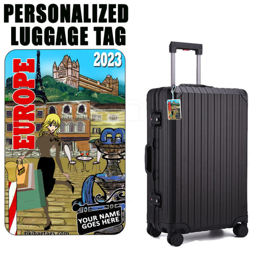 Stinky Lockers Personalized Europe Luggage Tag with Loop-Hers 