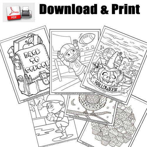 Stinky Lockers Assorted Coloring Pages Digital Download Printable Pages