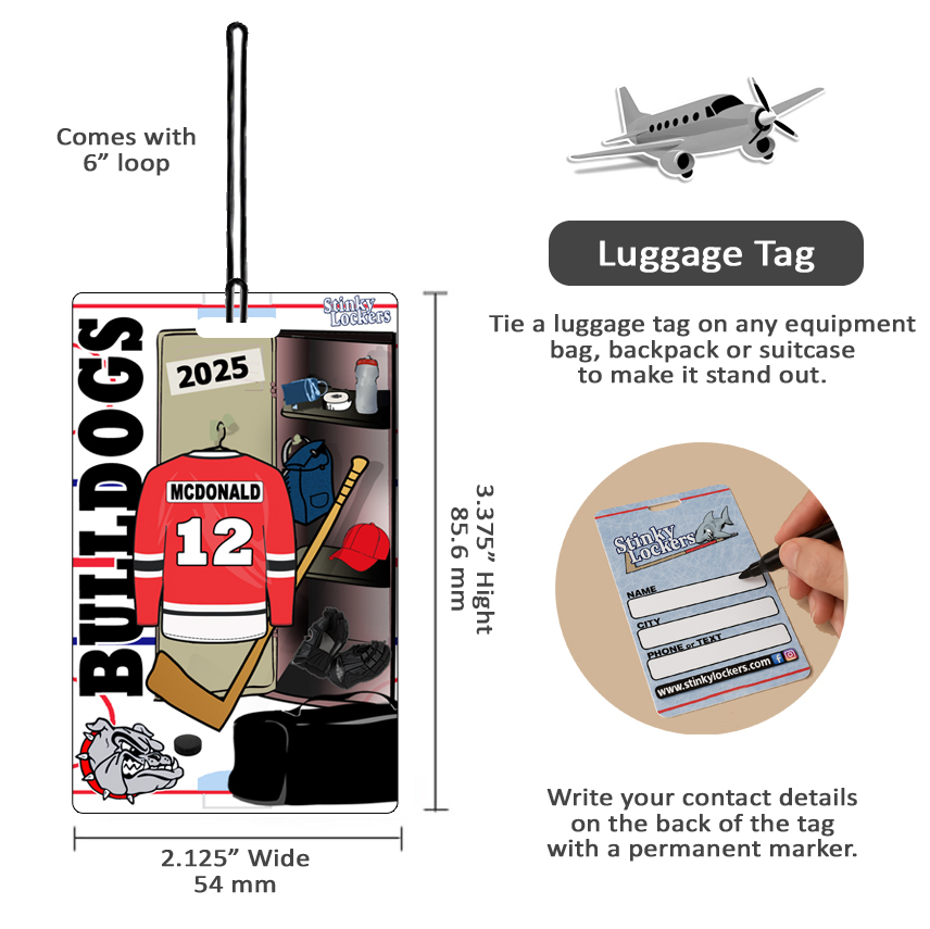 Personalized Hockey Bag Tag