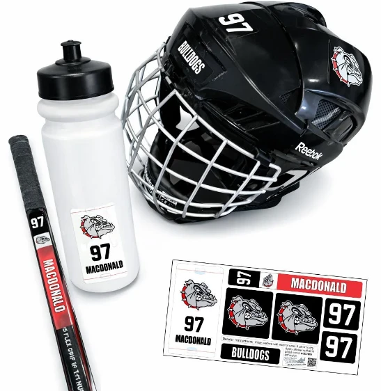 Personalized hockey gear is easy to identify at the rink