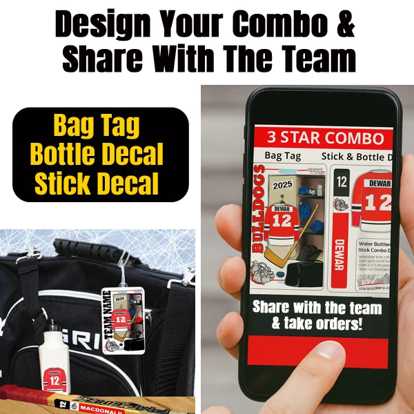 Share your personalized hockey combo with your team