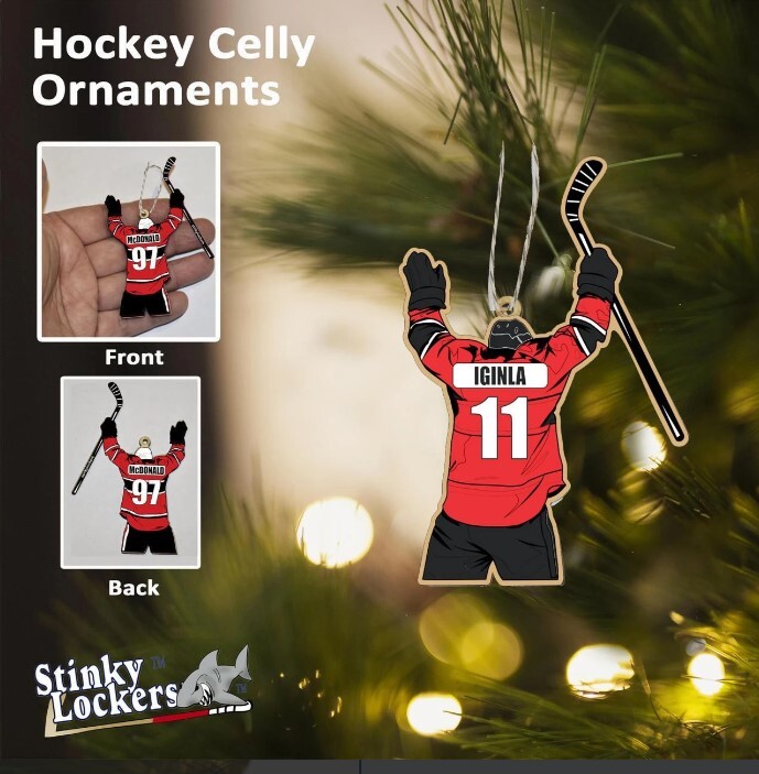 Personalized hockey Christmas ornament
