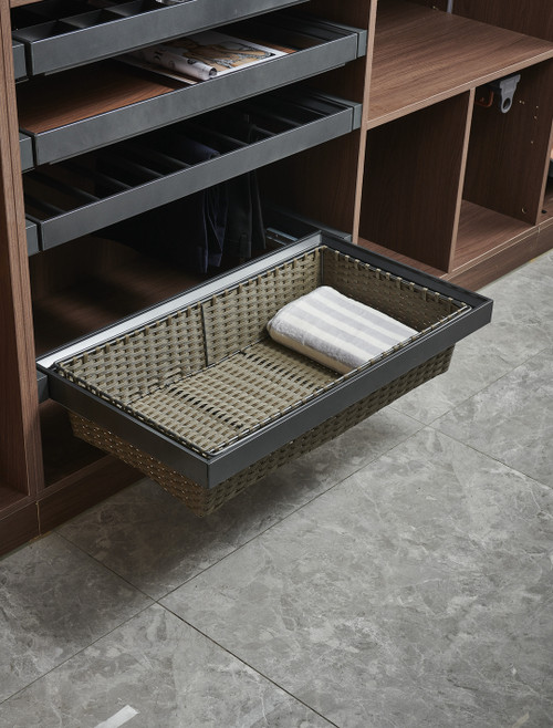 Rattan wardrobe basket open showing woven texture — Arimokko Shuno Singapore