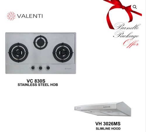 Cocco VC 830S 80cm hob side profile view from cooker package — Arimokko Singapore stainless steel built-in hob