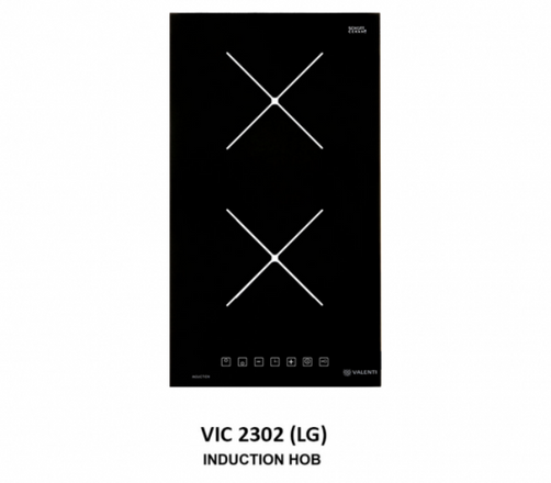 Cocco VIC 2302 LG induction hob control panel detail showing touch slider and zone selection — Arimokko Singapore induction cooking