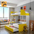 All-white bunk bed with pull-out trundle (towing) bed and stairs — Arimokko custom kids bedroom Singapore HDB BTO