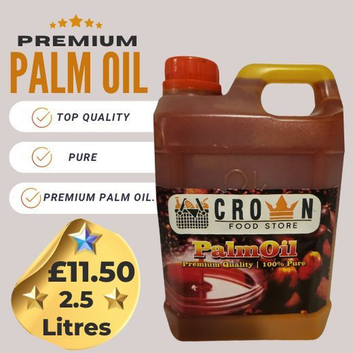 Authentic Red Palm Oil for Traditional African Cooking

Our Red Palm Oil 2.5L is a staple ingredient in African kitchens and an essential cooking oil for preparing authentic Nigerian and West African dishes. Known for its rich red colour, distinctive flavour, and versatility, red palm oil is widely used in traditional recipes where authentic taste and texture are important.

Whether you are cooking for your family or preparing meals for special occasions, this high-quality red palm oil helps bring traditional African flavours to your kitchen.