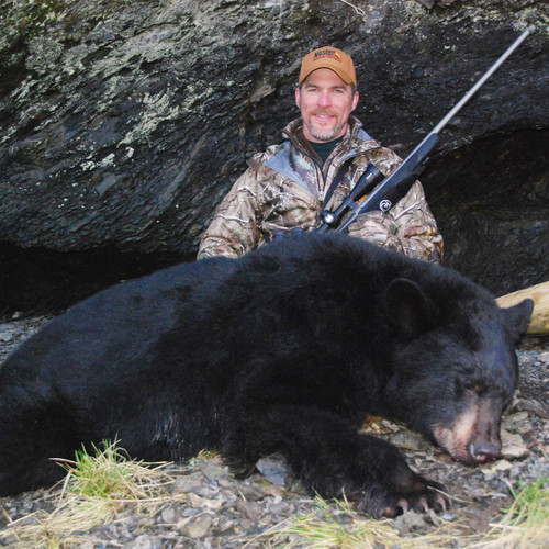Black Bear hunting from a boat in Alaska.
