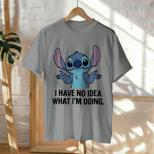 Funny “I Have No Idea What I’m Doing” Cute Blue Alien T-Shirt – Unisex Casual Graphic Tee
