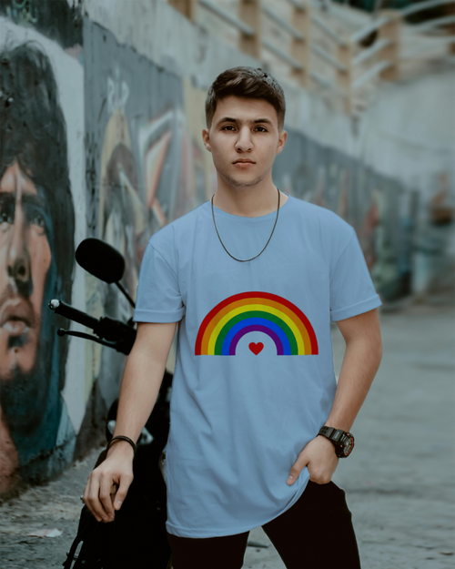 Rainbow Arch Flag T-Shirt – Inclusive Pride Graphic Unisex Tee Clean Look
