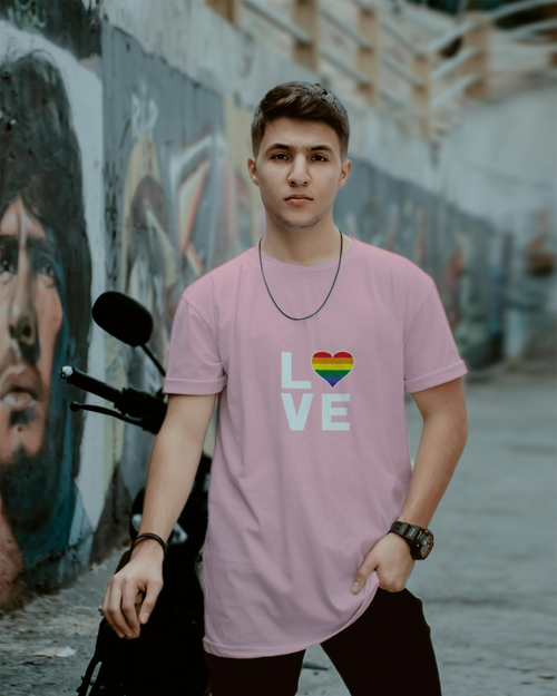 LOVE Rainbow Heart Pride T-Shirt – Inclusive Unisex Graphic Tee | Everythingx.com
