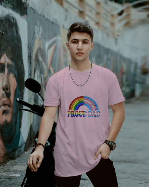 Proud Dad Rainbow Unisex T-Shirt | LGBTQ+ Ally Father Pride Shirt Australia – Everythingx.com