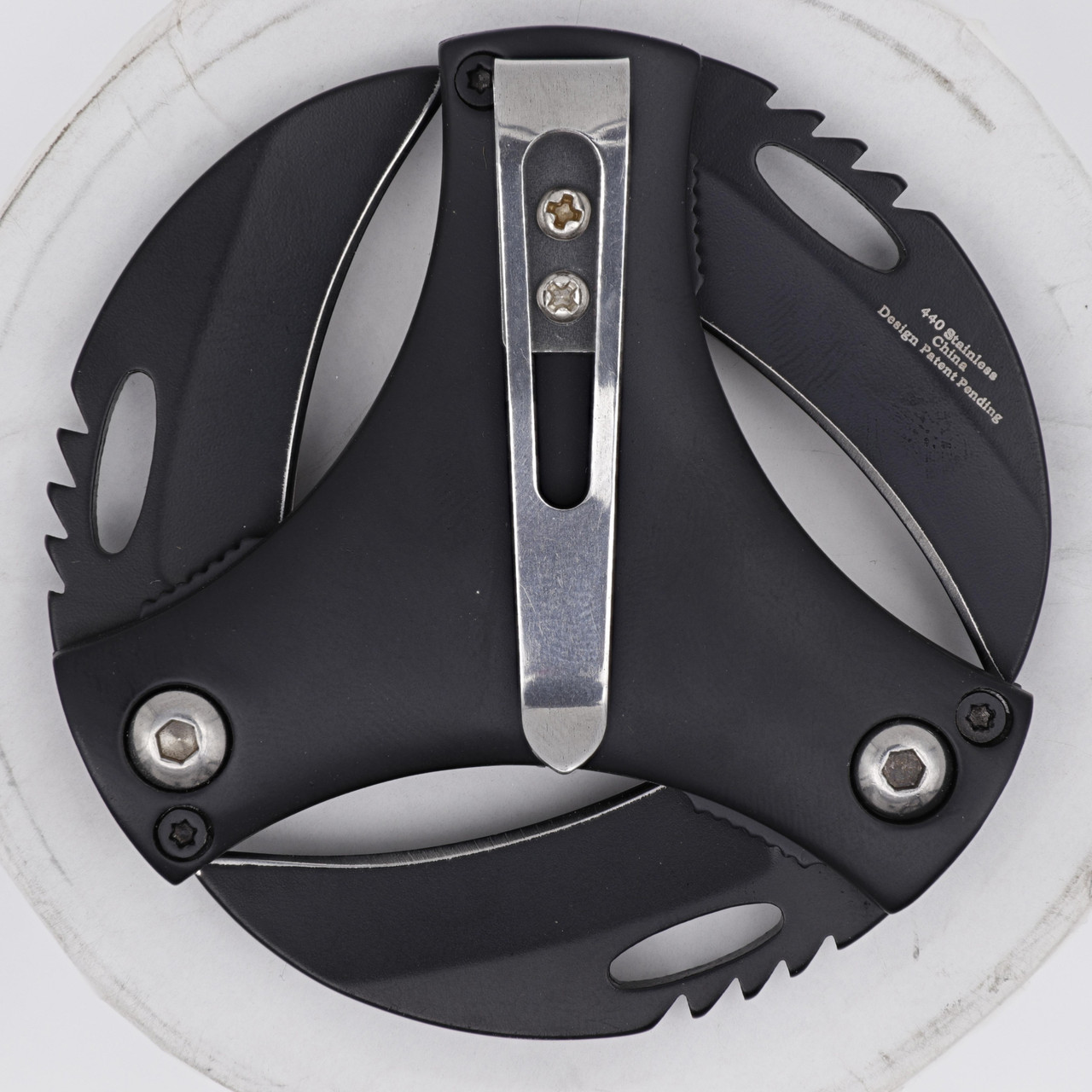 Cyclone Triple-Blade Fantasy Folding Knife – Stainless Steel Design